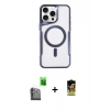 MARSİLYAN™- iPhone 16 Pro Kılıf Yadigar Klasik Özel Seri - Siyah Buffer Cam Ekran Koruyucu + Raze Metal Kamera Lens - SH