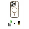 MARSİLYAN™- iPhone 16 Pro Kılıf Yadigar Klasik Özel Seri - Siyah Buffer Cam Ekran Koruyucu + Raze Metal Kamera Lens - SH