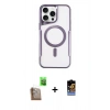 MARSİLYAN™- iPhone 16 Pro Kılıf Yadigar Klasik Özel Seri - Siyah Buffer Hayalet Cam Ekran Koruyucu + Çöl Titanyum Raze Metal Kamera Lens