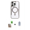 MARSİLYAN™- iPhone 16 Pro Kılıf Yadigar Klasik Özel Seri - Siyah Joko Magic 5D Cam + Çöl Titanyum Raze Metal Kamera Lens