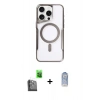 MARSİLYAN™- iPhone 16 Pro Kılıf Yadigar Klasik Özel Seri - Siyah Joko Magic 5D Cam + Raze Metal Kamera Lens - SH