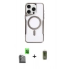 MARSİLYAN™- iPhone 16 Pro Kılıf Yadigar Klasik Özel Seri - Siyah Joko Magic 5D Hayalet Cam + Raze Metal Kamera Lens - SH