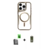 MARSİLYAN™- iPhone 16 Pro Kılıf Yadigar Klasik Özel Seri - Siyah Joko Magic 5D Hayalet Cam + Raze Metal Kamera Lens - SH