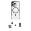 MARSİLYAN™- iPhone 16 Pro Kılıf Yadigar Klasik Özel Seri - Siyah Joko Magic 5D Hayalet Cam + Raze Metal Kamera Lens - SH