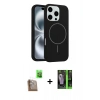 MARSİLYAN™- iPhone 16 Pro Kılıf Yankı Form Serisi - Şeffaf 360 Full Body Arka Koruyucu + Raze Metal Kamera Lens - CLTM