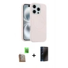 MARSİLYAN™- iPhone 16 Pro Kılıf Yankı Form Serisi - Siyah 3D Antistatik Hayalet Cam Ekran Koruyucu + Raze Metal Kamera Lens - CLTM