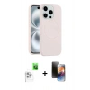MARSİLYAN™- iPhone 16 Pro Kılıf Yankı Form Serisi - Siyah 3D Antistatik Mat Seramik Nano Ekran Koruyucu + Raze Metal Kamera Lens - BZ