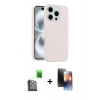 MARSİLYAN™- iPhone 16 Pro Kılıf Yankı Form Serisi - Siyah 3D Antistatik Mat Seramik Nano Ekran Koruyucu + Raze Metal Kamera Lens - SH