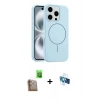 MARSİLYAN™- iPhone 16 Pro Kılıf Yankı Form Serisi - Siyah 3D Antistatik Seramik Nano Ekran Koruyucu + Çöl Titanyum Raze Metal Kamera Lens