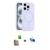 MARSİLYAN™- iPhone 16 Pro Kılıf Yankı Form Serisi - Siyah 3D Antistatik Seramik Nano Ekran Koruyucu + Çöl Titanyum Raze Metal Kamera Lens