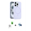MARSİLYAN™- iPhone 16 Pro Kılıf Yankı Form Serisi - Siyah 3D Antistatik Seramik Nano Ekran Koruyucu + Raze Metal Kamera Lens - BZ