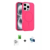 MARSİLYAN™- iPhone 16 Pro Kılıf Yankı Form Serisi - Siyah 3D Antistatik Seramik Nano Ekran Koruyucu + Raze Metal Kamera Lens - BZ