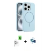 MARSİLYAN™- iPhone 16 Pro Kılıf Yankı Form Serisi - Siyah 3D Antistatik Seramik Nano Ekran Koruyucu + Raze Metal Kamera Lens - BZ