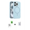 MARSİLYAN™- iPhone 16 Pro Kılıf Yankı Form Serisi - Siyah Bilvis 0.18mm Plus Cam Ekran Koruyucu + Raze Metal Kamera Lens - BZ