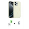 MARSİLYAN™- iPhone 16 Pro Kılıf Yankı Form Serisi - Siyah Bilvis 0.18mm Plus Cam Ekran Koruyucu + Raze Metal Kamera Lens - BZ
