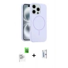 MARSİLYAN™- iPhone 16 Pro Kılıf Yankı Form Serisi - Siyah Bilvis 0.18mm Plus Cam Ekran Koruyucu + Raze Metal Kamera Lens - BZ