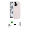 MARSİLYAN™- iPhone 16 Pro Kılıf Yankı Form Serisi - Siyah Bilvis 0.18mm Plus Cam Ekran Koruyucu + Raze Metal Kamera Lens - BZ