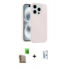 MARSİLYAN™- iPhone 16 Pro Kılıf Yankı Form Serisi - Siyah Bilvis 0.18mm Plus Cam Ekran Koruyucu + Raze Metal Kamera Lens - CLTM