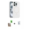 MARSİLYAN™- iPhone 16 Pro Kılıf Yankı Form Serisi - Siyah Bilvis 0.18mm Plus Cam Ekran Koruyucu + Raze Metal Kamera Lens - CLTM