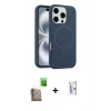 MARSİLYAN™- iPhone 16 Pro Kılıf Yankı Form Serisi - Siyah Bilvis 0.18mm Plus Cam Ekran Koruyucu + Raze Metal Kamera Lens - CLTM
