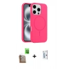 MARSİLYAN™- iPhone 16 Pro Kılıf Yankı Form Serisi - Siyah Bilvis 0.18mm Plus Cam Ekran Koruyucu + Raze Metal Kamera Lens - CLTM