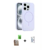 MARSİLYAN™- iPhone 16 Pro Kılıf Yankı Form Serisi - Siyah Bilvis 0.18mm Plus Cam Ekran Koruyucu + Raze Metal Kamera Lens - CLTM