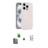 MARSİLYAN™- iPhone 16 Pro Kılıf Yankı Form Serisi - Siyah Bilvis 0.18mm Plus Cam Ekran Koruyucu + Siyah Raze Metal Kamera Lens