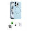 MARSİLYAN™- iPhone 16 Pro Kılıf Yankı Form Serisi - Siyah Bilvis 0.18mm Plus Cam Ekran Koruyucu + Siyah Raze Metal Kamera Lens