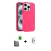 MARSİLYAN™- iPhone 16 Pro Kılıf Yankı Form Serisi - Siyah Bilvis 0.18mm Plus Cam Ekran Koruyucu + Siyah Raze Metal Kamera Lens