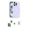 MARSİLYAN™- iPhone 16 Pro Kılıf Yankı Form Serisi - Siyah Bilvis 0.18mm Plus Cam Ekran Koruyucu + Siyah Raze Metal Kamera Lens