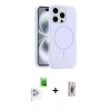 MARSİLYAN™- iPhone 16 Pro Kılıf Yankı Form Serisi - Siyah Bilvis 3D Cam Ekran Koruyucu + Raze Metal Kamera Lens - BZ