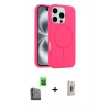 MARSİLYAN™- iPhone 16 Pro Kılıf Yankı Form Serisi - Siyah Bilvis 3D Cam Ekran Koruyucu + Raze Metal Kamera Lens - SH