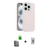 MARSİLYAN™- iPhone 16 Pro Kılıf Yankı Form Serisi - Siyah Bilvis 3D Cam Ekran Koruyucu + Raze Metal Kamera Lens - SH