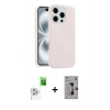 MARSİLYAN™- iPhone 16 Pro Kılıf Yankı Form Serisi - Siyah Bilvis 3D Mat Cam Ekran Koruyucu + Raze Metal Kamera Lens - BZ