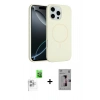 MARSİLYAN™- iPhone 16 Pro Kılıf Yankı Form Serisi - Siyah Bilvis 3D Mat Cam Ekran Koruyucu + Raze Metal Kamera Lens - BZ
