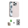 MARSİLYAN™- iPhone 16 Pro Kılıf Yankı Form Serisi - Siyah Bilvis 3D Mat Cam Ekran Koruyucu + Çöl Titanyum Raze Metal Kamera Lens
