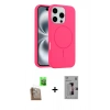 MARSİLYAN™- iPhone 16 Pro Kılıf Yankı Form Serisi - Siyah Bilvis 3D Mat Cam Ekran Koruyucu + Çöl Titanyum Raze Metal Kamera Lens