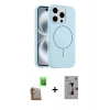 MARSİLYAN™- iPhone 16 Pro Kılıf Yankı Form Serisi - Siyah Bilvis 3D Mat Cam Ekran Koruyucu + Çöl Titanyum Raze Metal Kamera Lens