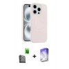 MARSİLYAN™- iPhone 16 Pro Kılıf Yankı Form Serisi - Siyah Bilvis 5in1 3D Magic Cam Ekran Koruyucu + Raze Metal Kamera Lens - SH