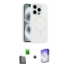 MARSİLYAN™- iPhone 16 Pro Kılıf Yankı Form Serisi - Siyah Bilvis 5in1 3D Magic Cam Ekran Koruyucu + Raze Metal Kamera Lens - SH