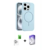 MARSİLYAN™- iPhone 16 Pro Kılıf Yankı Form Serisi - Siyah Bilvis 5in1 3D Magic Cam Ekran Koruyucu + Raze Metal Kamera Lens - BZ