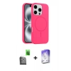MARSİLYAN™- iPhone 16 Pro Kılıf Yankı Form Serisi - Siyah Bilvis 5in1 3D Magic Cam Ekran Koruyucu + Raze Metal Kamera Lens - SH