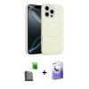 MARSİLYAN™- iPhone 16 Pro Kılıf Yankı Form Serisi - Siyah Bilvis 5in1 5D Magic Hayalet Cam Ekran Koruyucu + Raze Metal Kamera Lens - SH