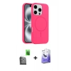 MARSİLYAN™- iPhone 16 Pro Kılıf Yankı Form Serisi - Siyah Bilvis 5in1 5D Magic Hayalet Cam Ekran Koruyucu + Raze Metal Kamera Lens - SH