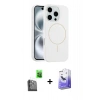 MARSİLYAN™- iPhone 16 Pro Kılıf Yankı Form Serisi - Siyah Bilvis 5in1 5D Magic Hayalet Cam Ekran Koruyucu + Raze Metal Kamera Lens - SH