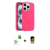 MARSİLYAN™- iPhone 16 Pro Kılıf Yankı Form Serisi - Siyah Buffer Cam Ekran Koruyucu + Raze Metal Kamera Lens - BZ