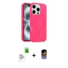 MARSİLYAN™- iPhone 16 Pro Kılıf Yankı Form Serisi - Siyah Buffer Hayalet Cam Ekran Koruyucu + Raze Metal Kamera Lens - BZ