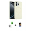 MARSİLYAN™- iPhone 16 Pro Kılıf Yankı Form Serisi - Siyah Buffer Hayalet Cam Ekran Koruyucu + Raze Metal Kamera Lens - BZ