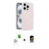 MARSİLYAN™- iPhone 16 Pro Kılıf Yankı Form Serisi - Siyah Buffer Hayalet Cam Ekran Koruyucu + Raze Metal Kamera Lens - BZ
