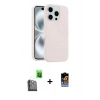 MARSİLYAN™- iPhone 16 Pro Kılıf Yankı Form Serisi - Siyah Buffer Hayalet Cam Ekran Koruyucu + Raze Metal Kamera Lens - SH